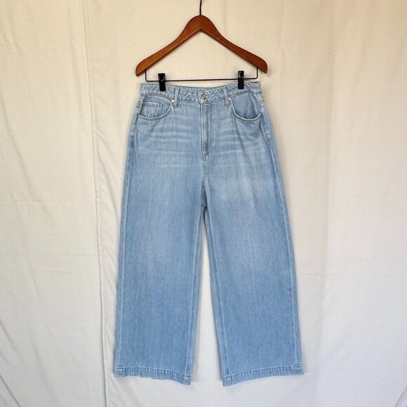 Paige Denim Harper High Rise Wide Leg Jeans in Light Blue Creation Wash Size 32 - Picture 1 of 15